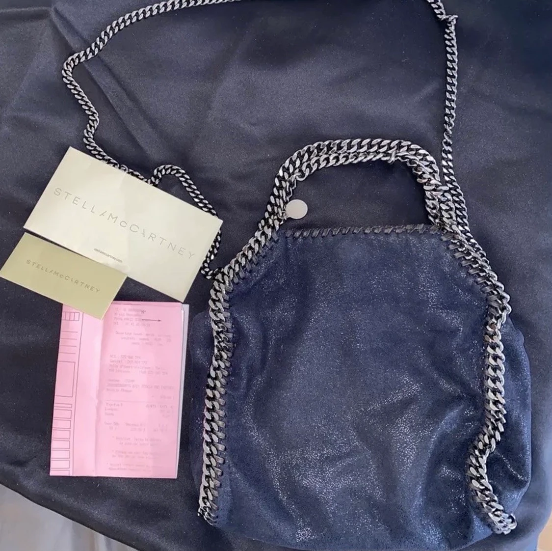 Marinblå stella mccartney väska, mini