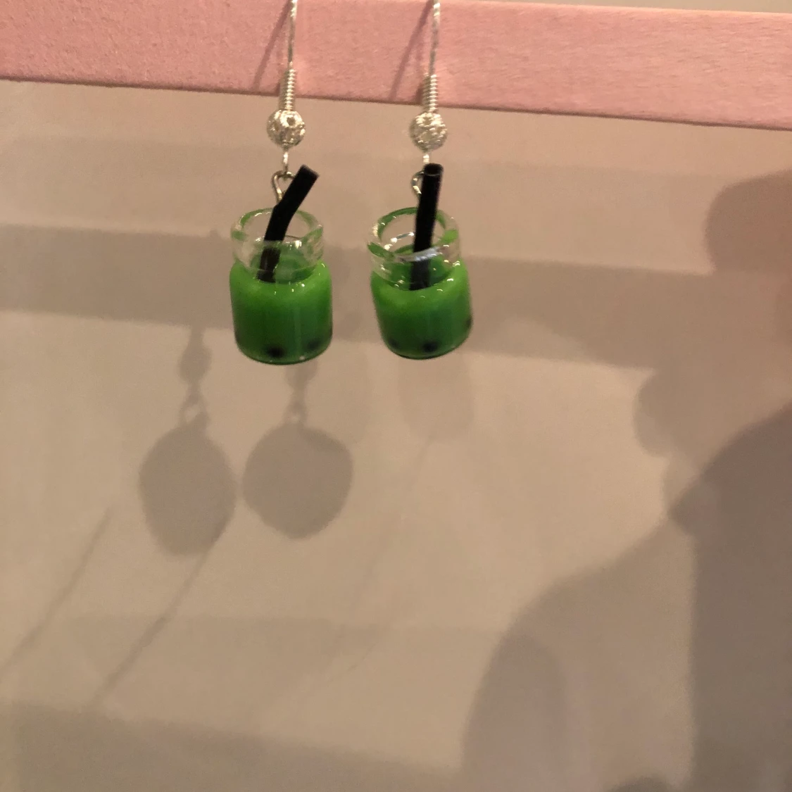 Green boba earings
