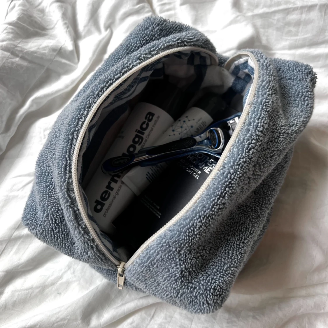 Blå handuksnecessär 