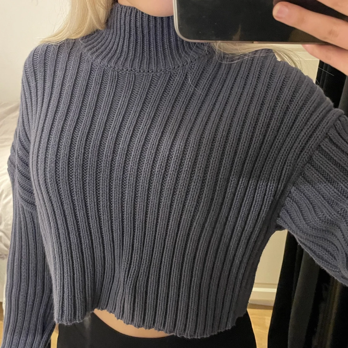 Zara stickad tröja med hög krage