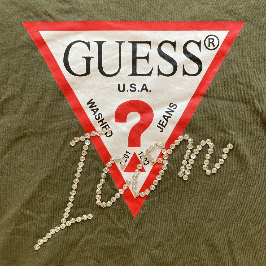 Guess T-Shirt Topp Icon Logo Grön  - 90