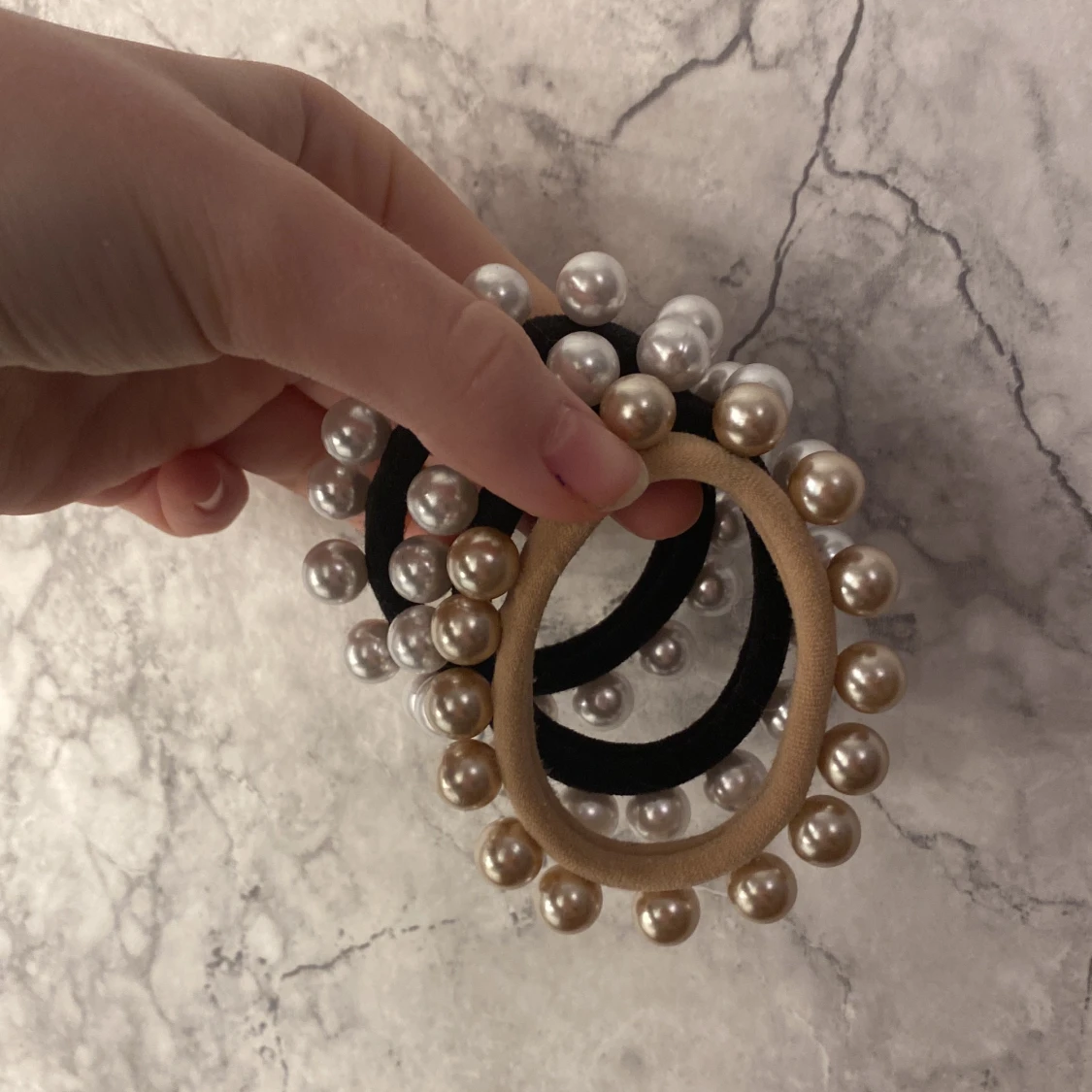 Armband/hårband med pärlor - 91