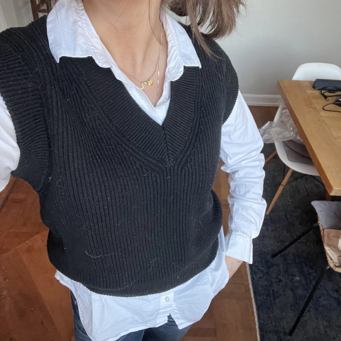 Svart stickad slipover