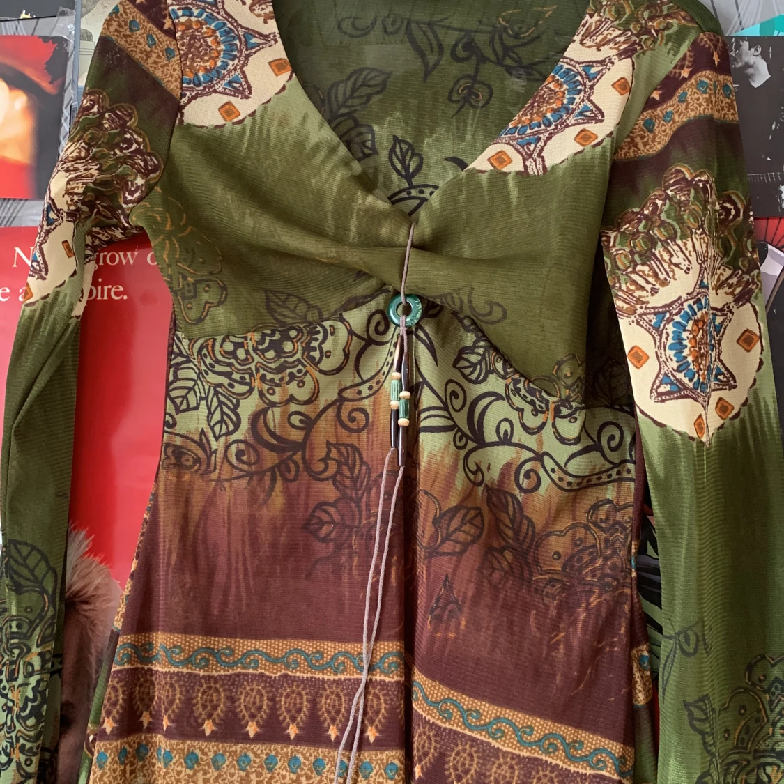 Green boho shirt  - 90