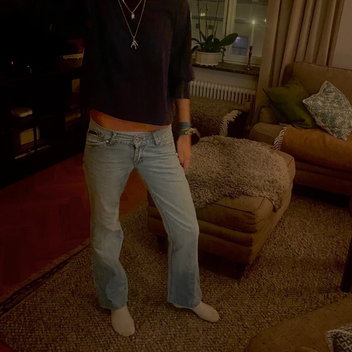 lågmidjade D&G jeans