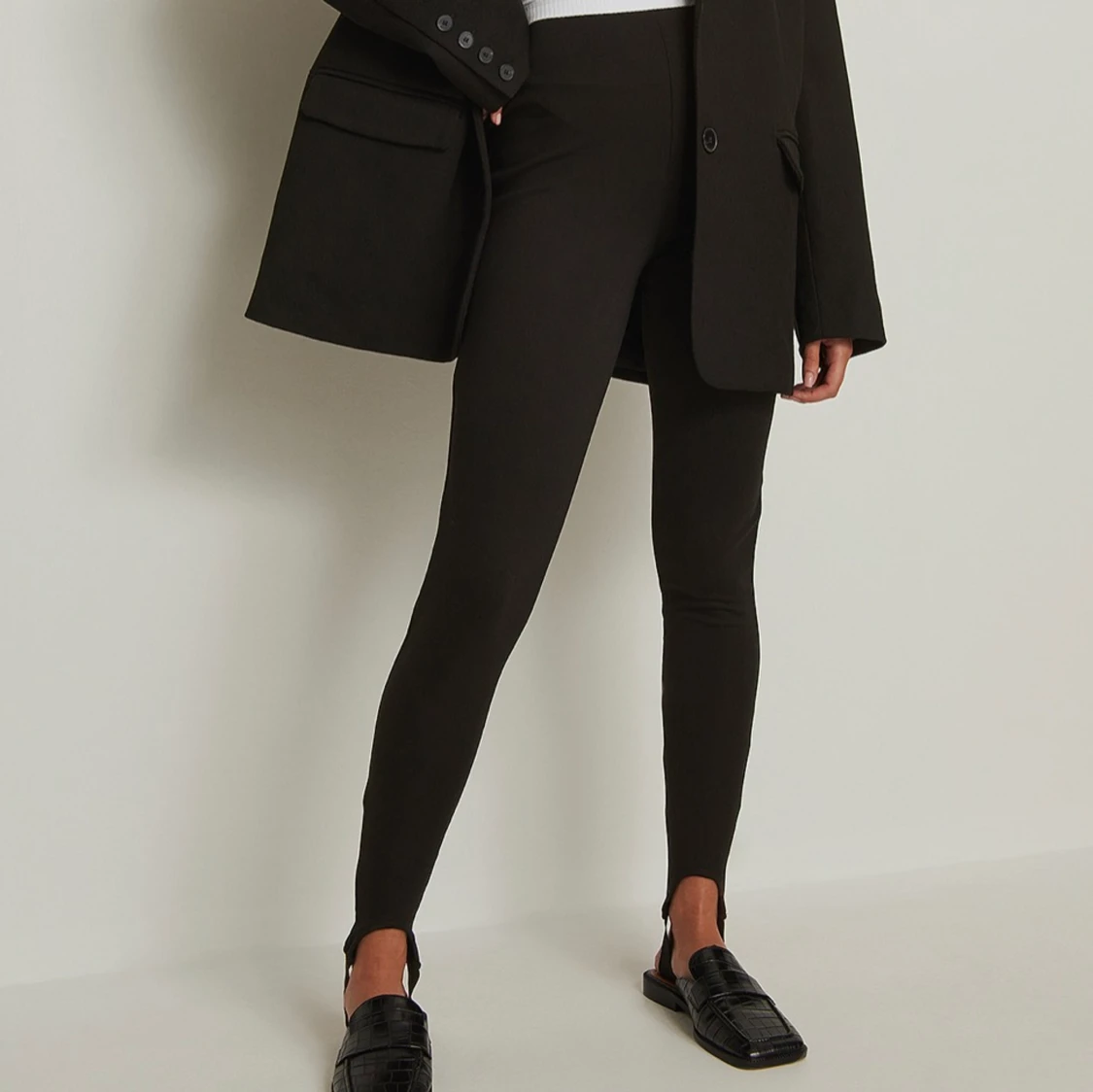 Svarta leggings Nakd XXS höga mjuka tjocka - 90