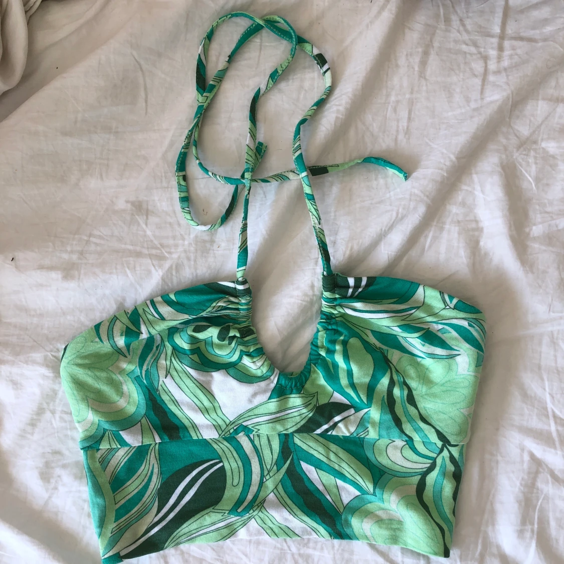 halterneck topp grön - 90