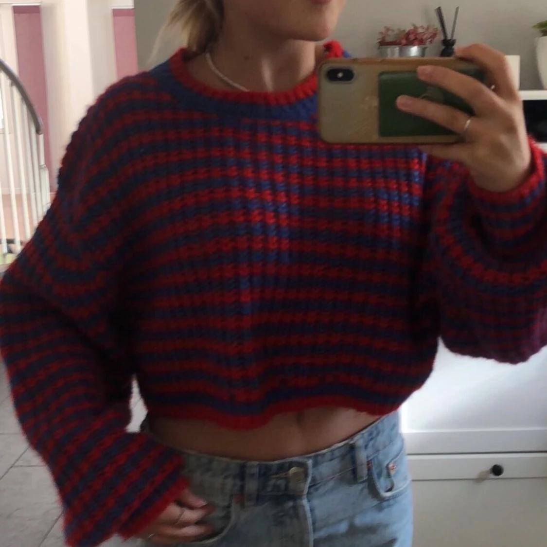 randig stickad tröja - 90
