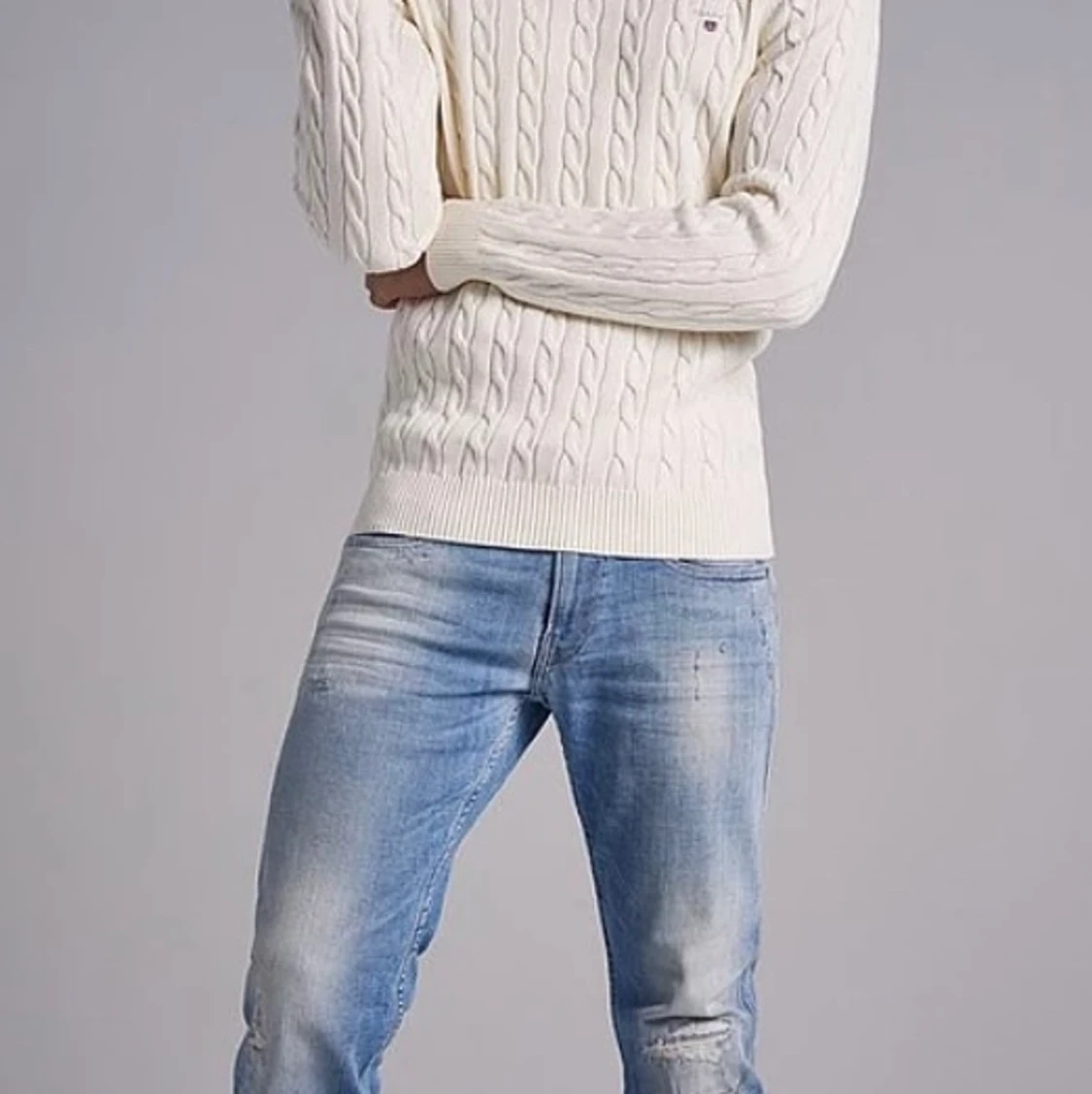 Gant stickad tröja vit