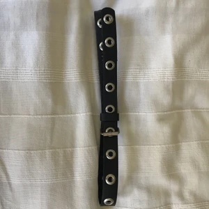 Skärp i rock stil - Svart läderskärp med metall ringar. 90 cm. Från brandy Melville. Mindre slitage.