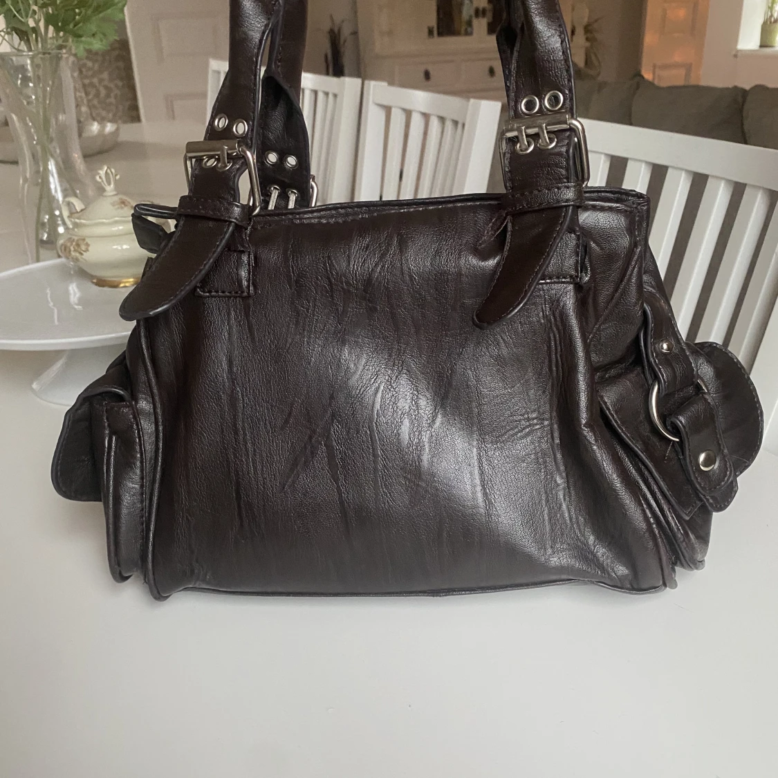 Fin brun läderväska  - 90