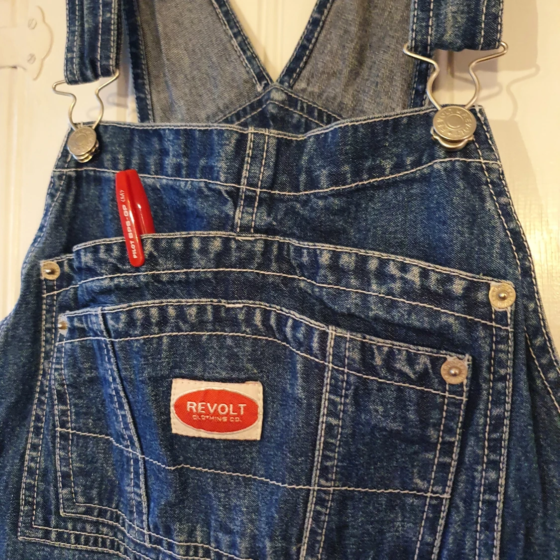 Hängselbyxor jeans/denim storlek M/L - 91