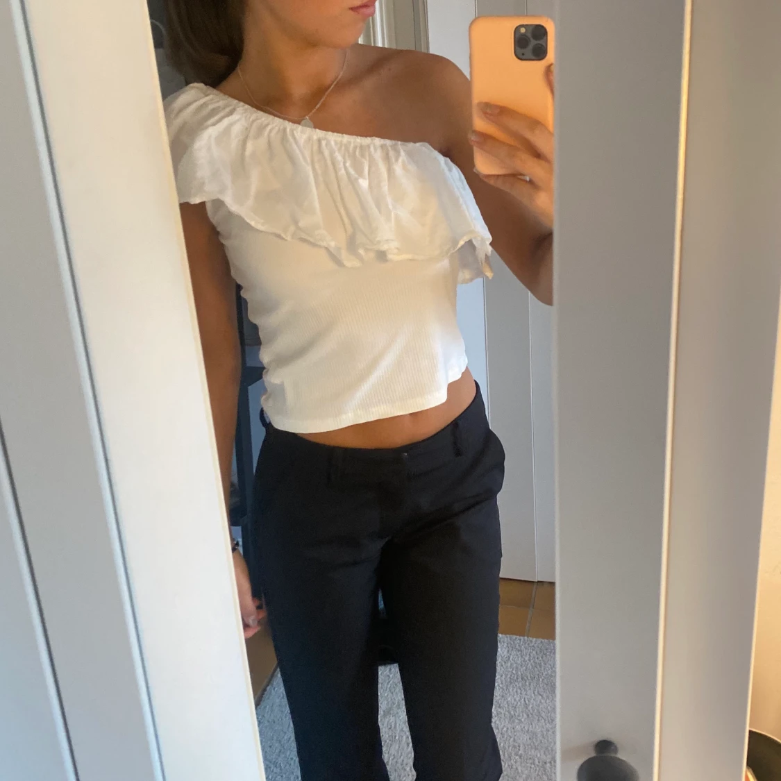 One sholder volangblus - 90