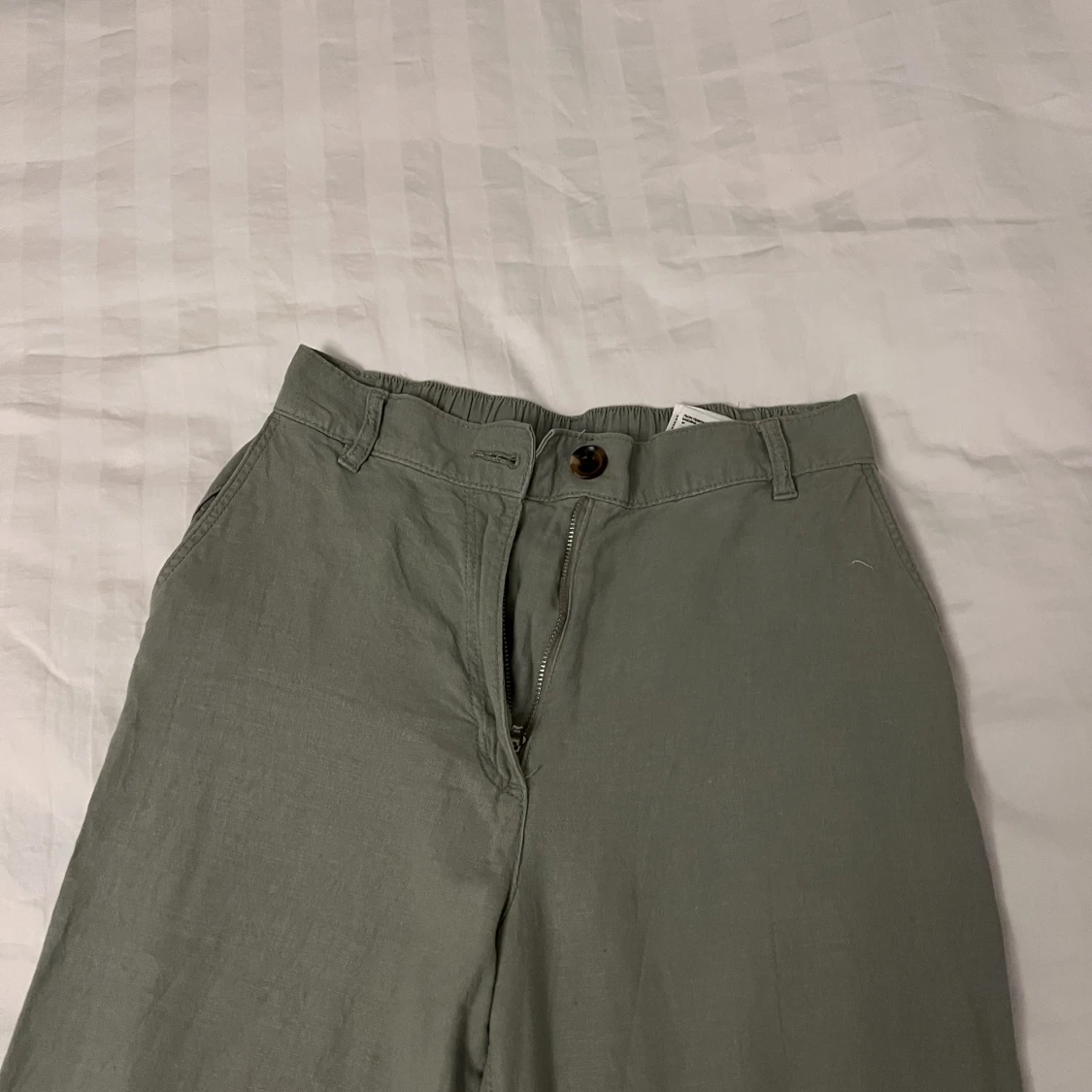 Gröna linnebyxor - 90