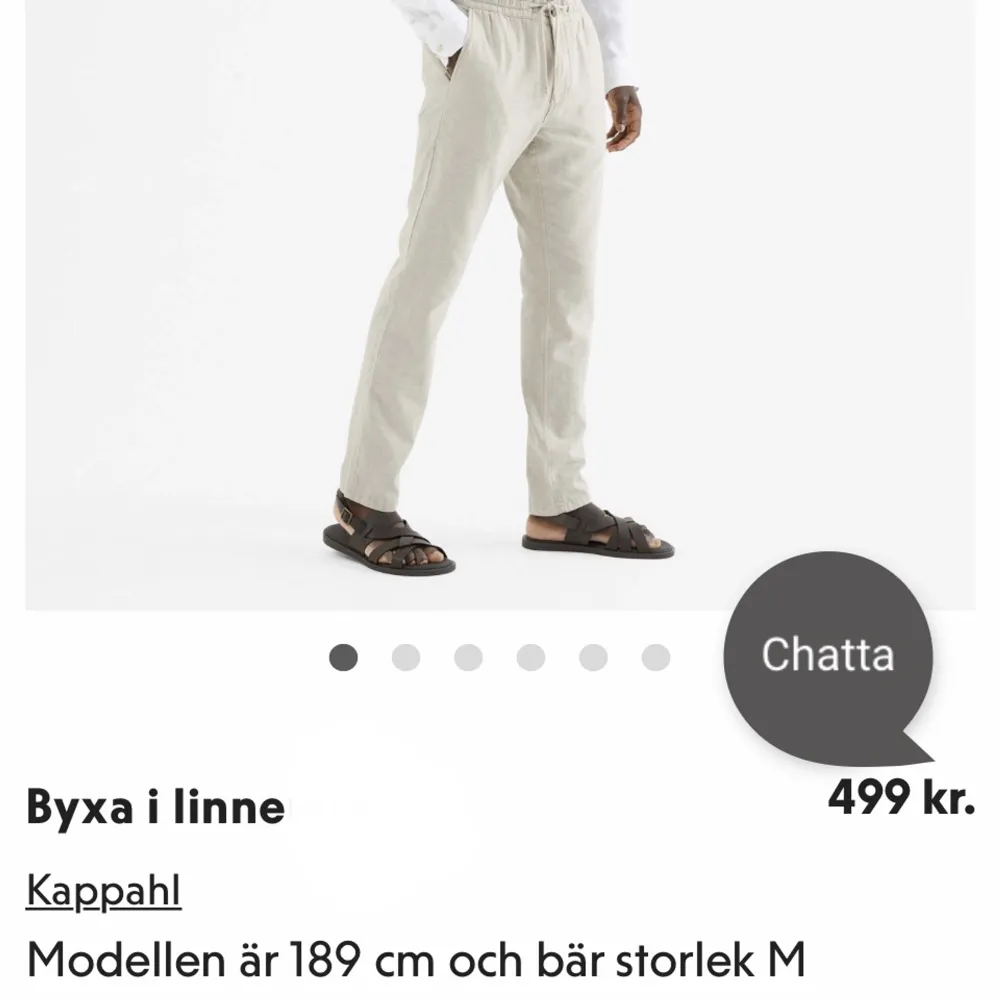 Jätte fin linne byxor perfekt till sommaren☀️Det står 36 men jag som brukar ha 30-33 passar dem super på. . Jeans & Byxor.