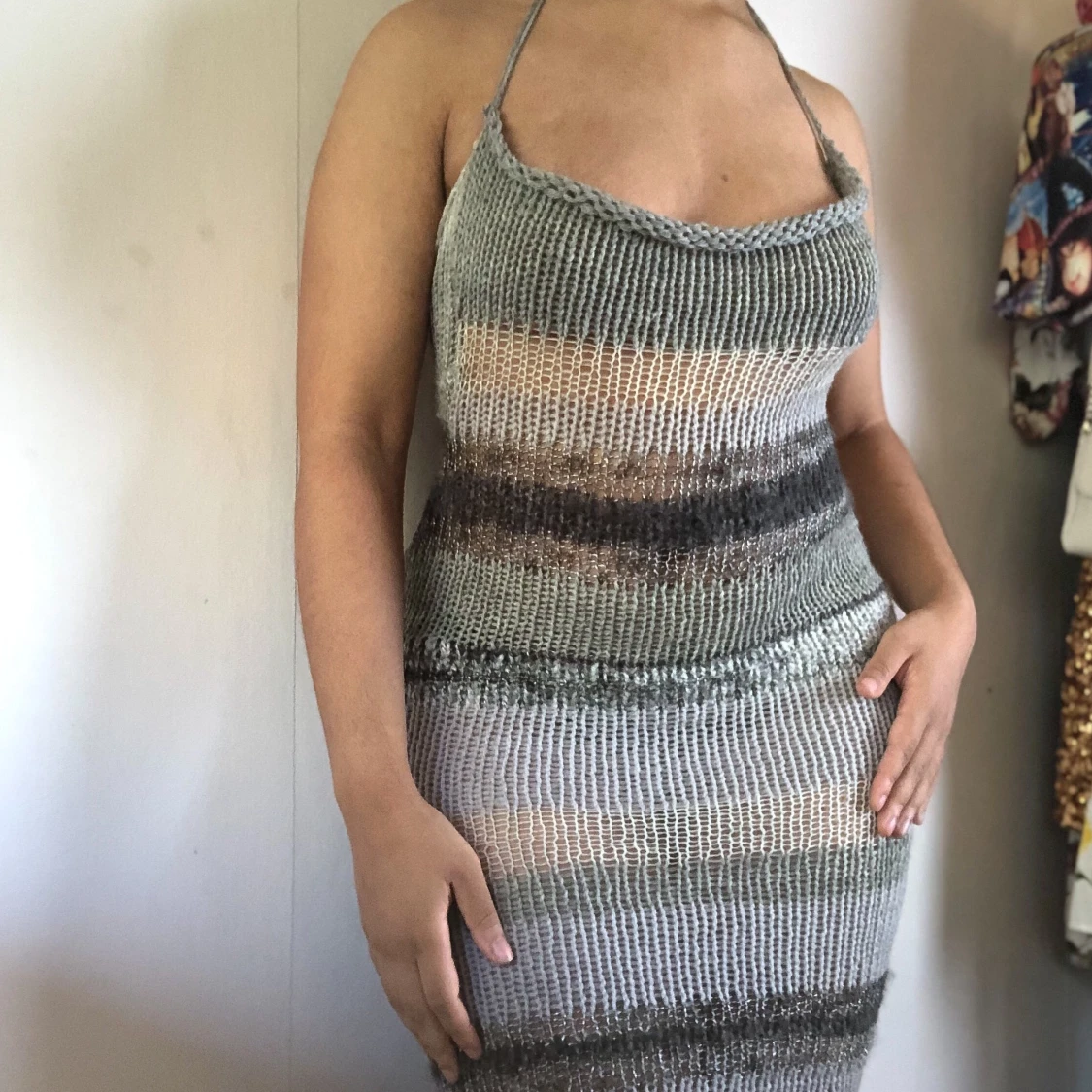 Handgjord stickad klänning  - 91