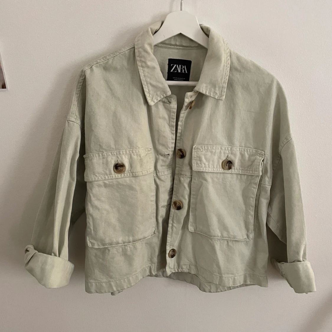 Pale green cotton Zara jacket