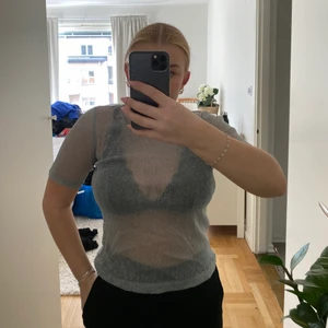Mesh topp - Snygg mesh topp i silvrigt material. Passar storlek 34-38☺️