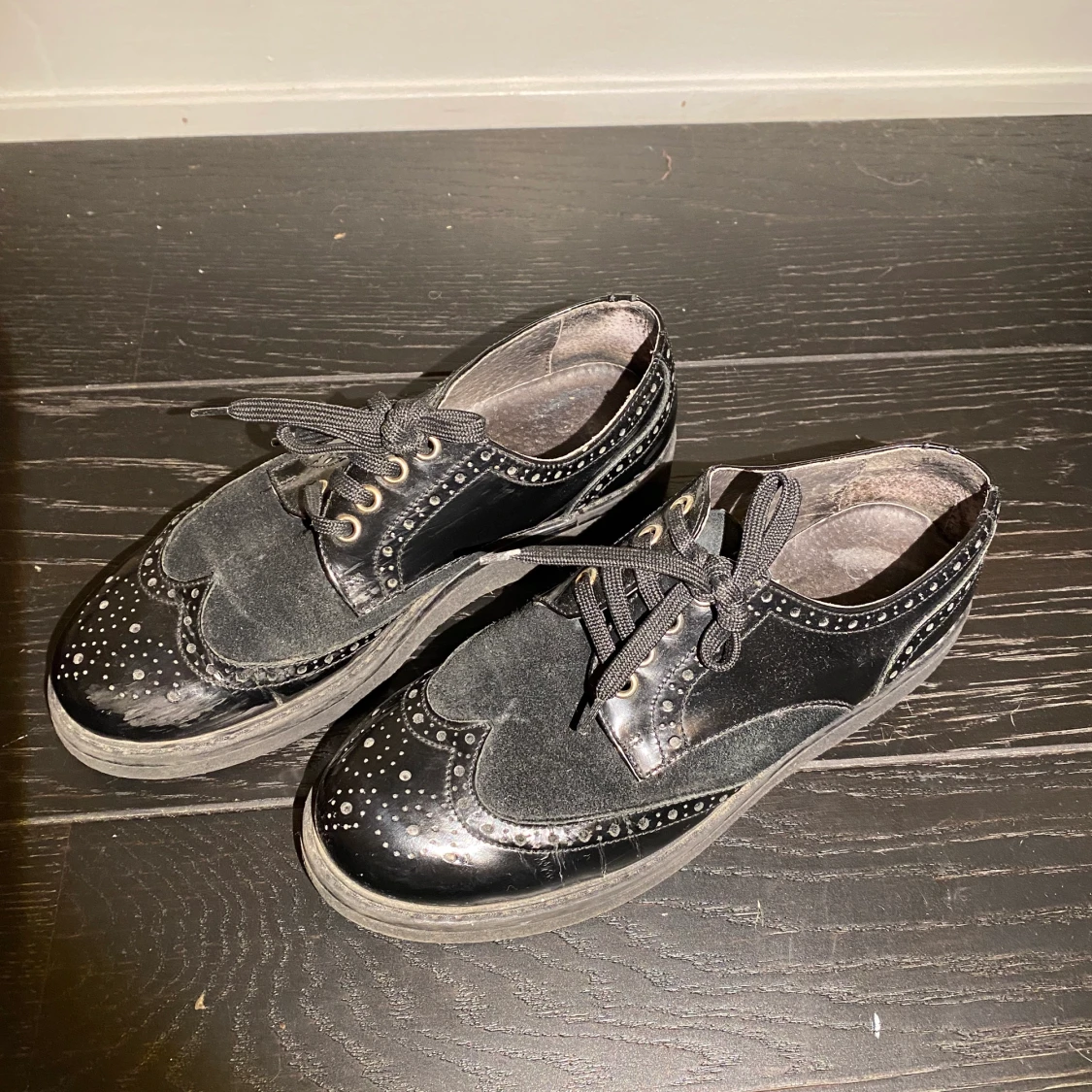 Black derbies size 37 fit like 38 - 91