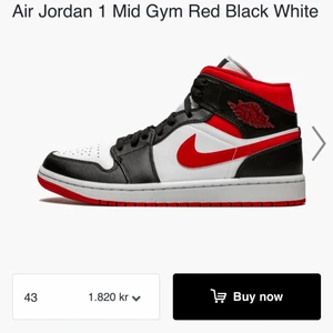 Jordan 1 mid gym red black - Säljer mina jordans som är använda men inte slitna alls. nypris 2300kr storlek 39 och äkta såklart. skriv privat för fler bilder