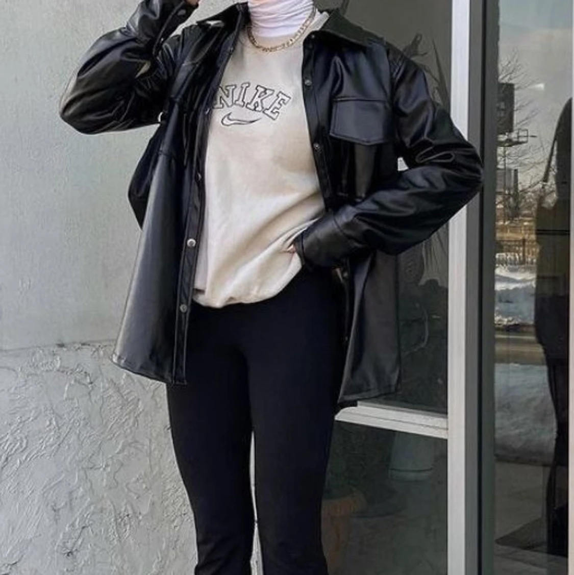 Läderskjorta skinnskjorta skinnjacka