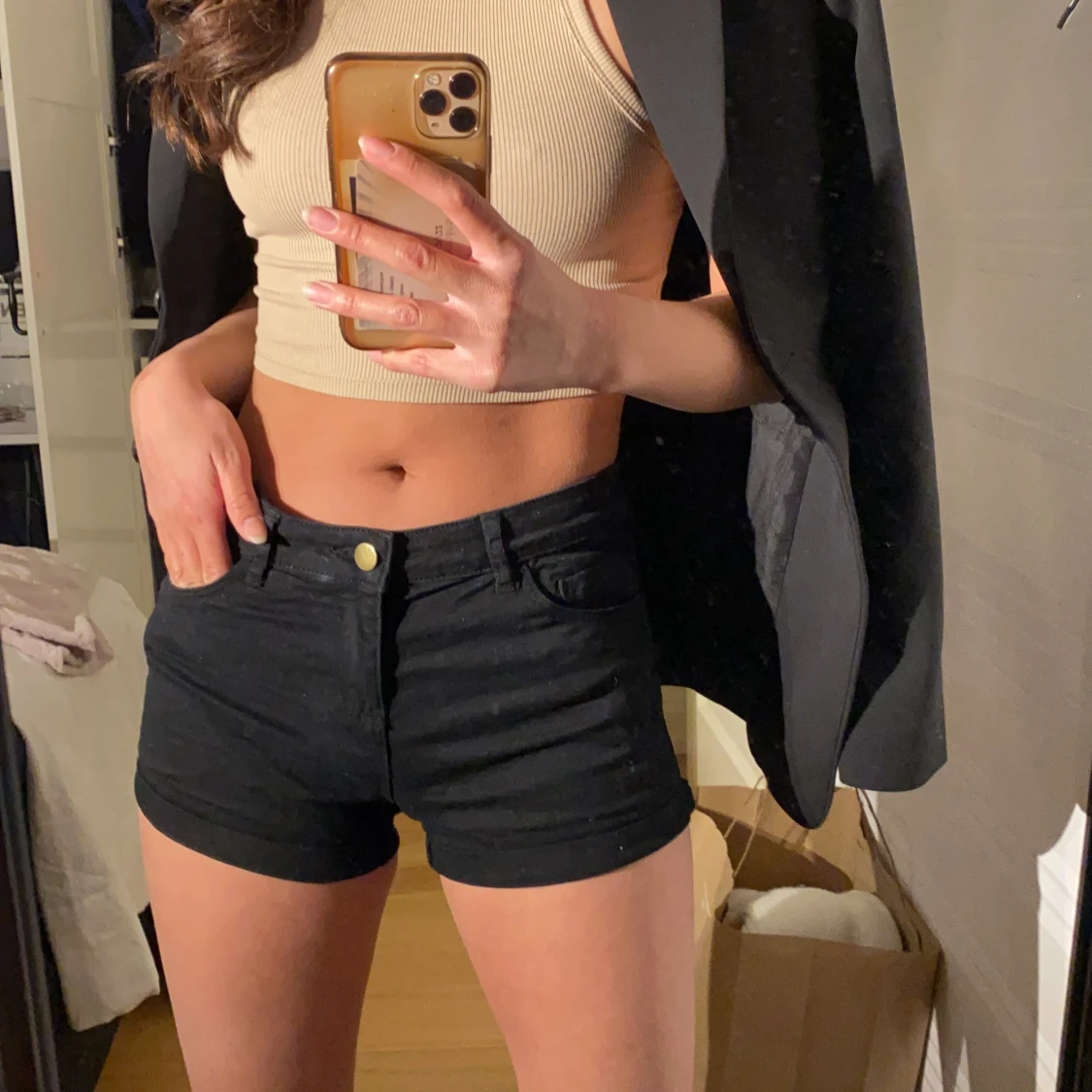 Svarta jeansshorts  - 91