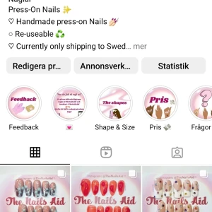 Press-on Naglar!!  - Heej fina! 💅🏻 vill du ha supersnygga press-on naglar i olika designs? eller varför inte skapa dina egna? Följ @TheNailsAid På instagram! jag kommer att lägga ut några naglar här men ni hittar mer på insta!   passa på, bra kvalite o billigt! 🎀💗💅🏻
