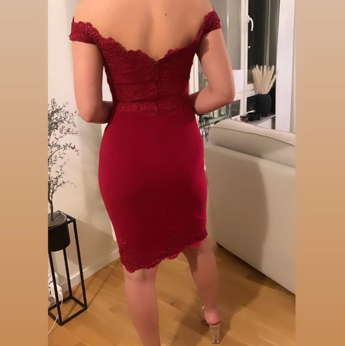 Röd klänning Xs  - 90