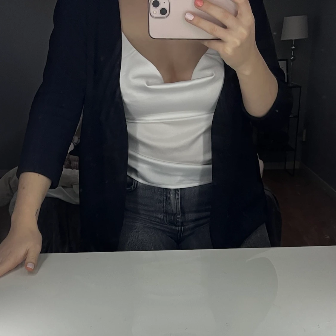 Svart knuttopp/kavaj - 91