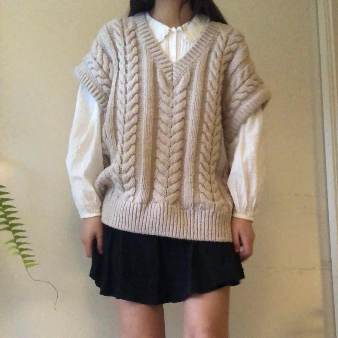 Oversize stickad väst