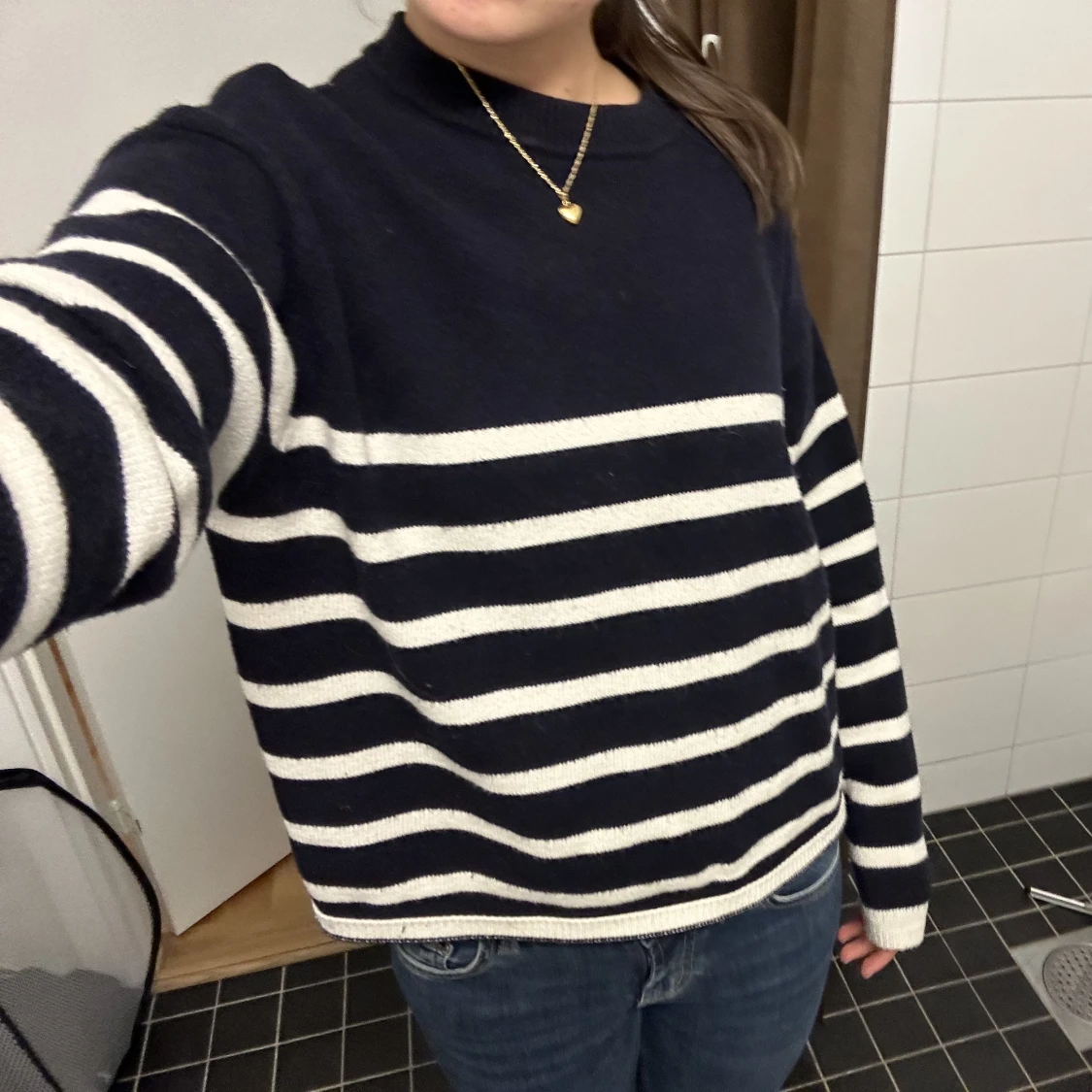 stickad randig tröja - 90