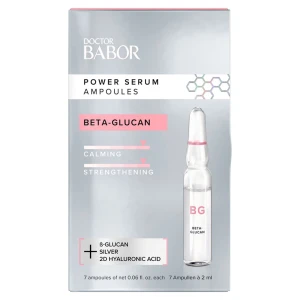 NY! Nypris 685:- DOCTOR BABOR AMPOULE BETA GLUCANE - NY! Doctor Babor Ampoule Beta Glucane ampull kombinerar 2D-hyaluronsyra med betaglukan som har en direkt lugnande och stressreducerande effekt. Formulan hjälper till att lindra rodnad och irritation, hämma bakterier och motverkar ytlig inflammation