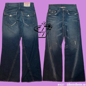 true religion jeans - trueys! tagen säger 30w! 💜ytterben, 108cm💜innerben,78cm💜midja rakt över,45cm💜 w/l uppskattat är 31/30💜 modellen är 180cm