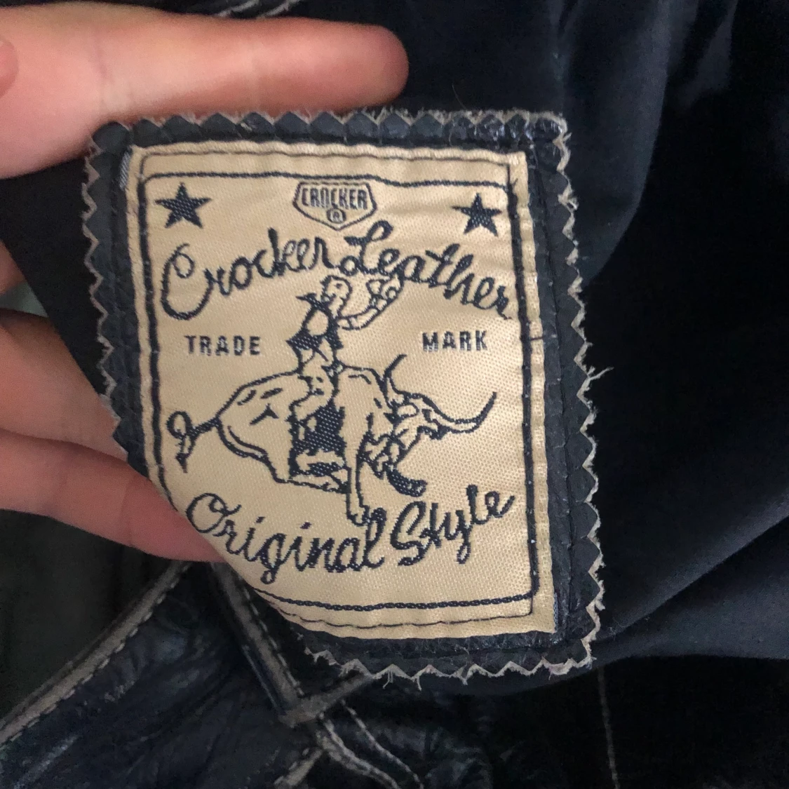 Retro oversize läderjacka  - 91