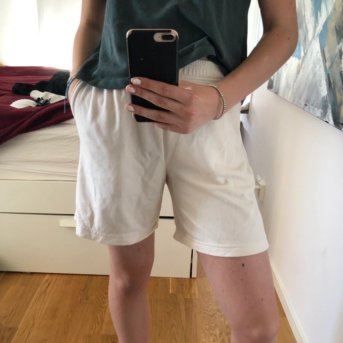 Cream vita mjukis shorts 