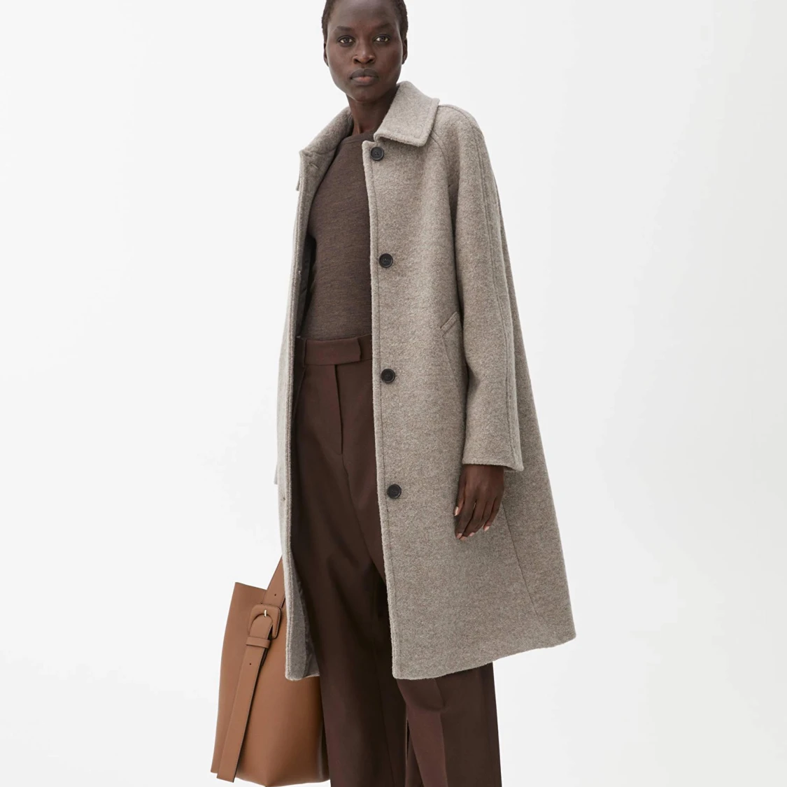 Arket Bouclé Wool Coat