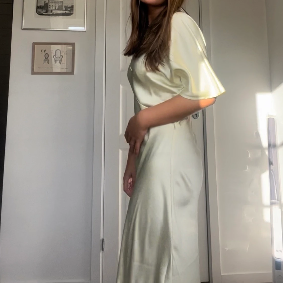 Ljusgul långklänning  - 91