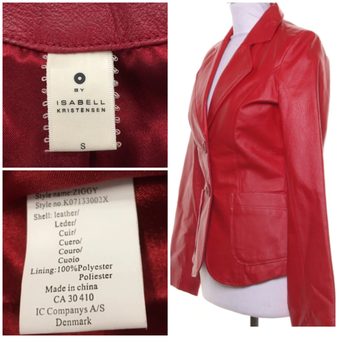 Isabell Kristensen läcker jacka/ kavaj / läder / kvalite/ Nyskick! Stl S  - 90