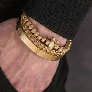 Men bracelet  - Silver med gold plated men bracelet 