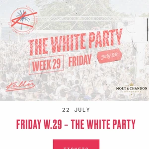 White party biljett - Säljer min white party biljett till kallis vecka 29 idag fredag!!