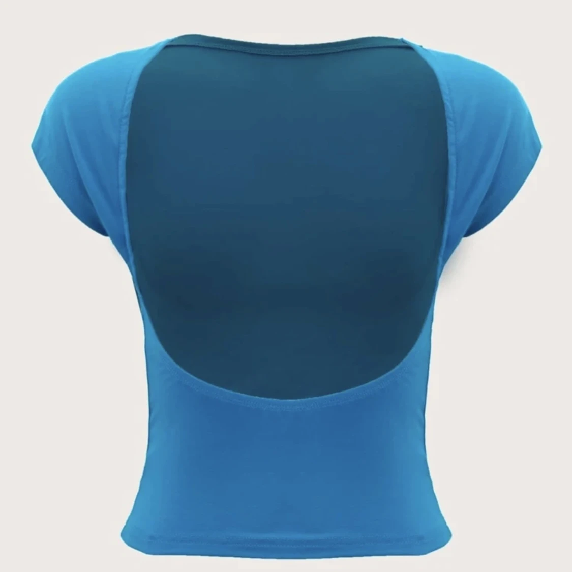 Blå topp med öppen rygg - 90