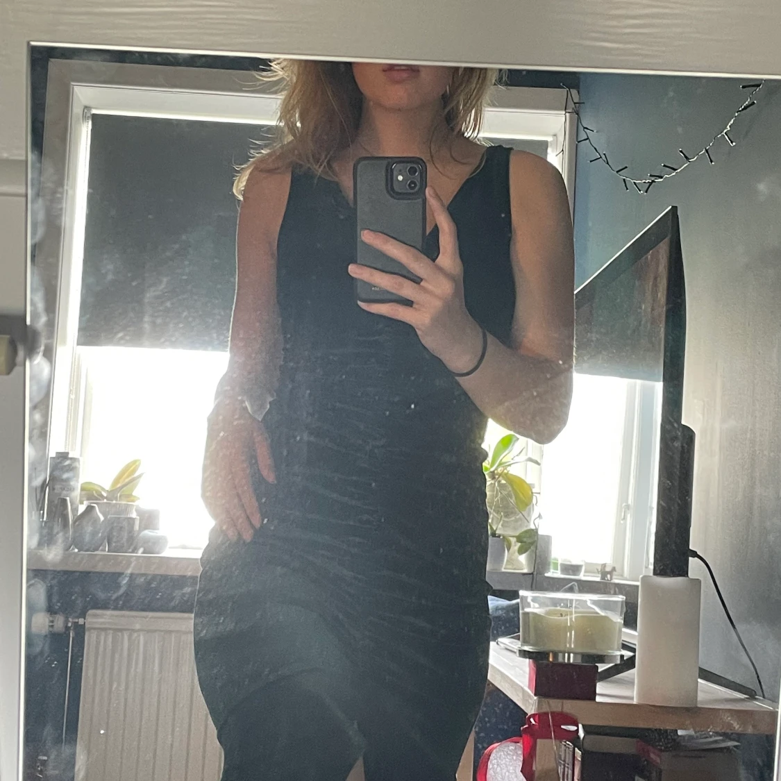 Grön festklänning i velvet