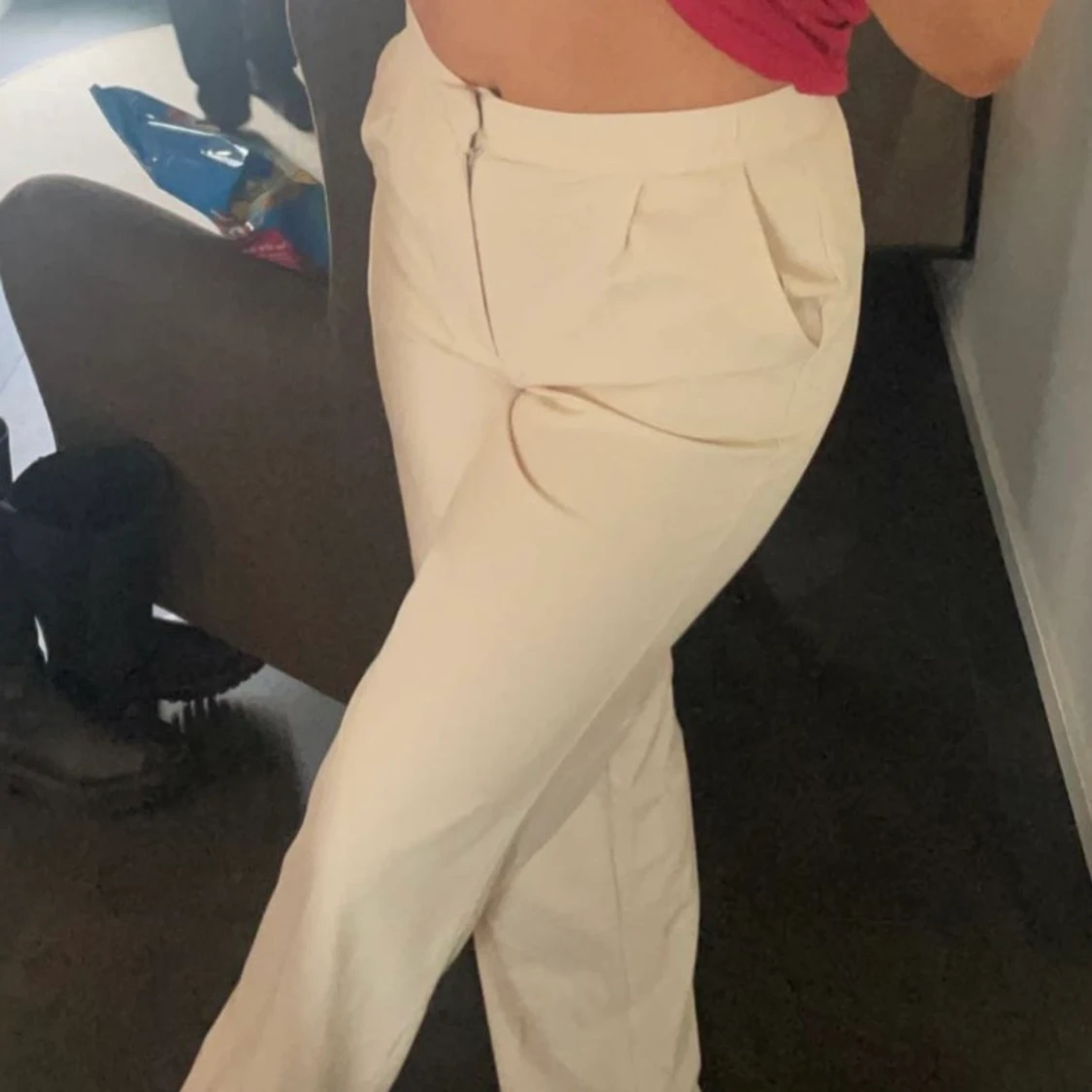 Beige kostymbyxor  - 90