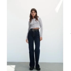 Långärmad tröja   - Ribbad kort tröja från Zara aldrig använd + har lappen kvar. Den är lite ljusare grå än på bilden!