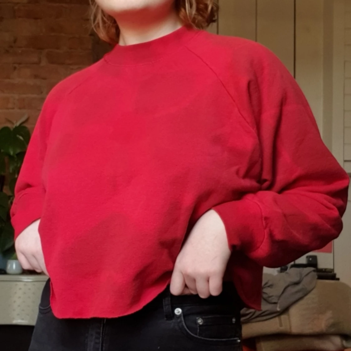 Röd collegetröja  - 91