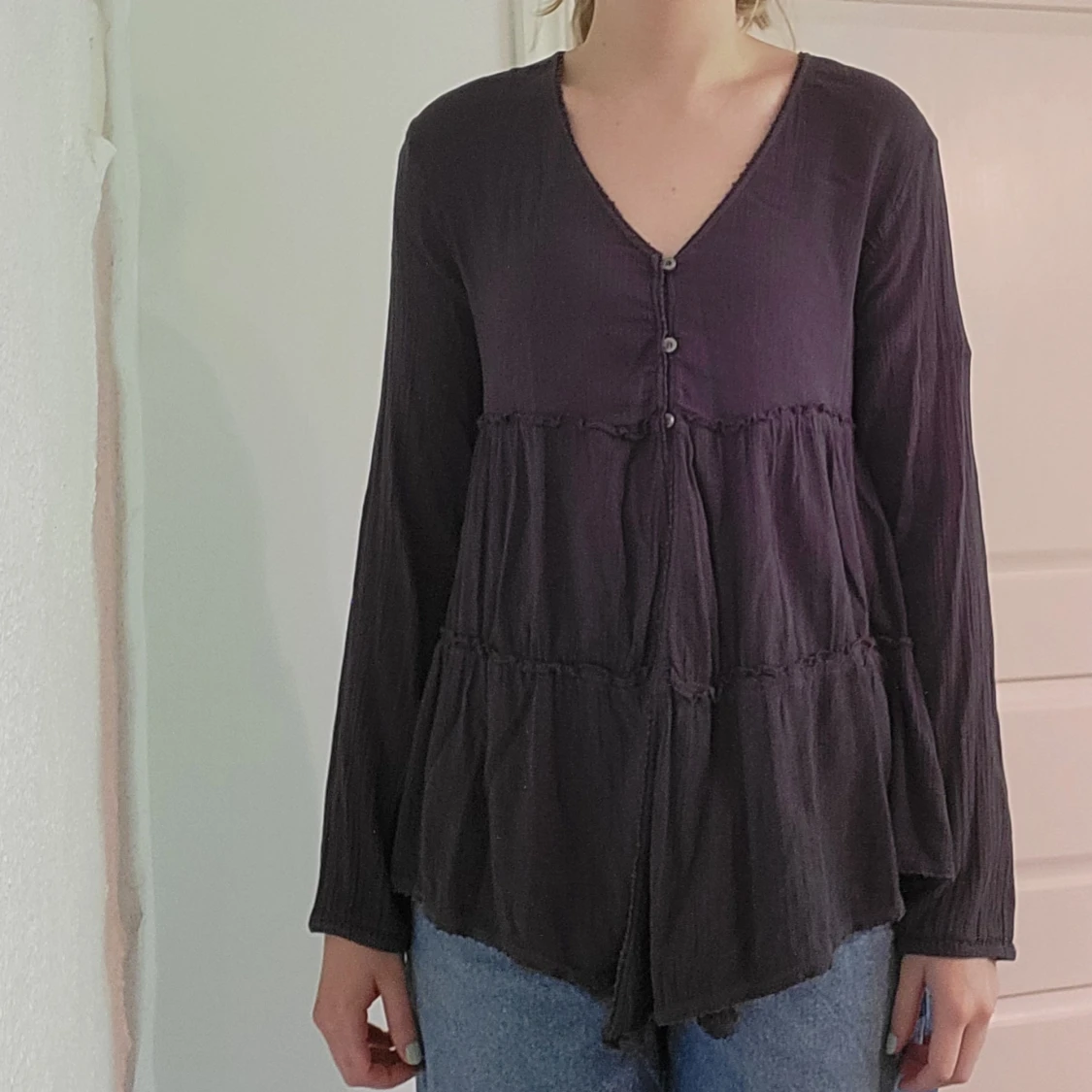 Mörkgrå blus/kofta - 91