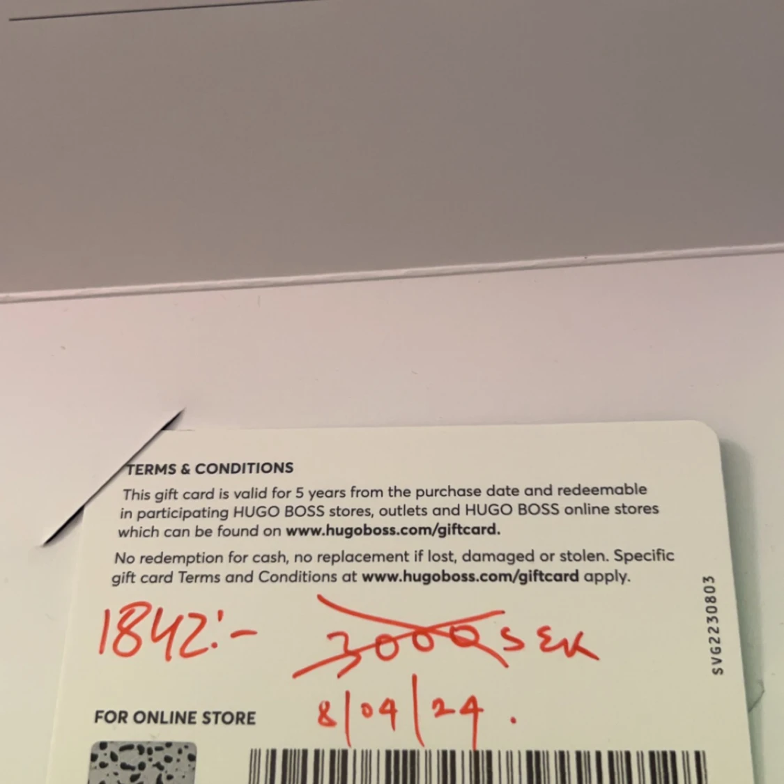 Hugo Boss presentkort - 91
