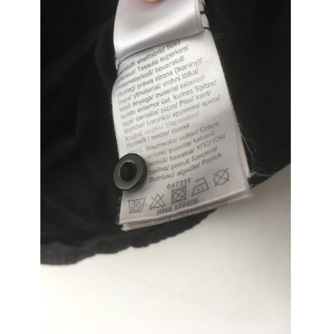 Blus, virkade detaljer, stl 40, bomull, svart, bohemisk, 3/4 ärm - 93