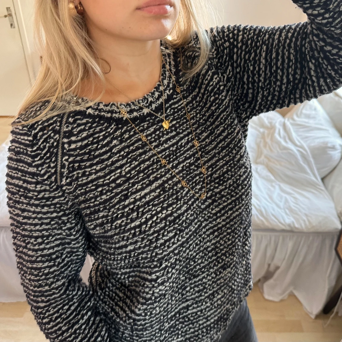 stickad randig tröja - 90