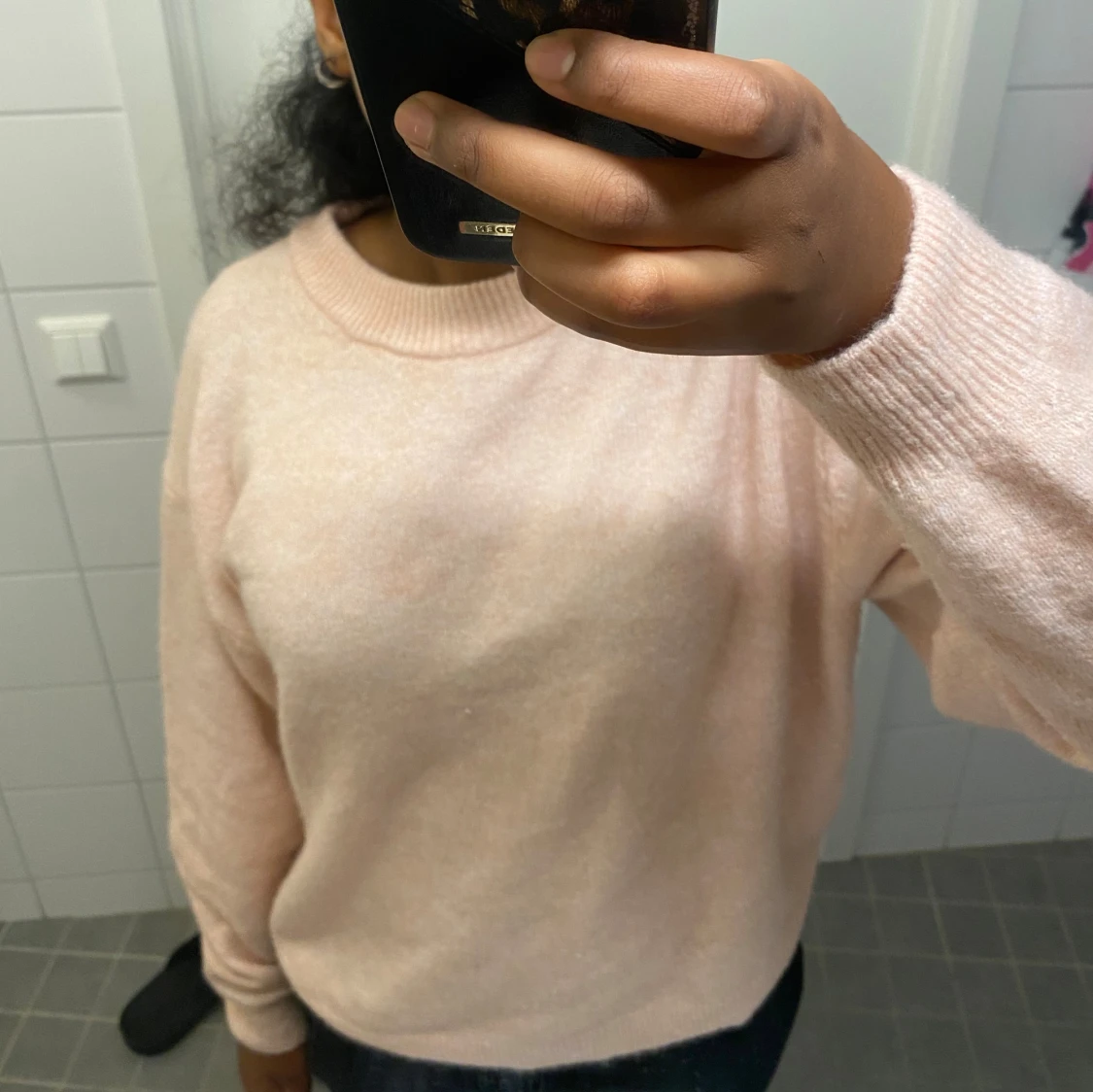 Rosa tjocktröja  - 90